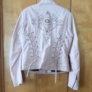 Women's Harley Davidson Pink Leather Jacket